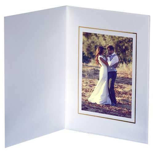 Pearl White and Gold Photo Folders